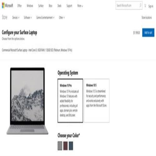 新版Surface Laptop上架：预装Win10专业版 7600元